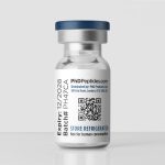 CJC-1295 with DAC 7mg vial rear label with batch number, expiry date and QR code