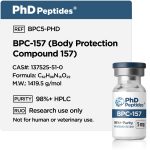 BPC-157 5mg product details with molecular information and research-use labelling