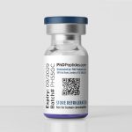 GHK-CU 100mg vial rear label showing batch PH55GC, expiry September 2029 and QR code