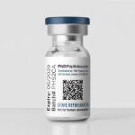 Rear label of CJC-1295 with DAC 2mg vial, batch PH52CA, expiry 06/2029 and COA QR code
